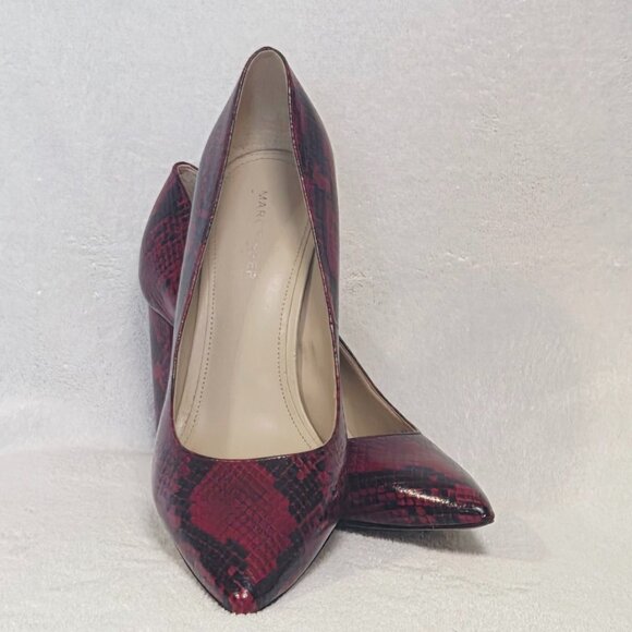 Marc Fisher Women's Viviene Pump Red Snakeskin print Size 9.5 - Picture 4 of 9